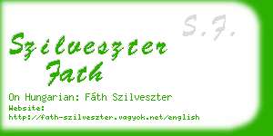 szilveszter fath business card